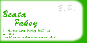 beata paksy business card